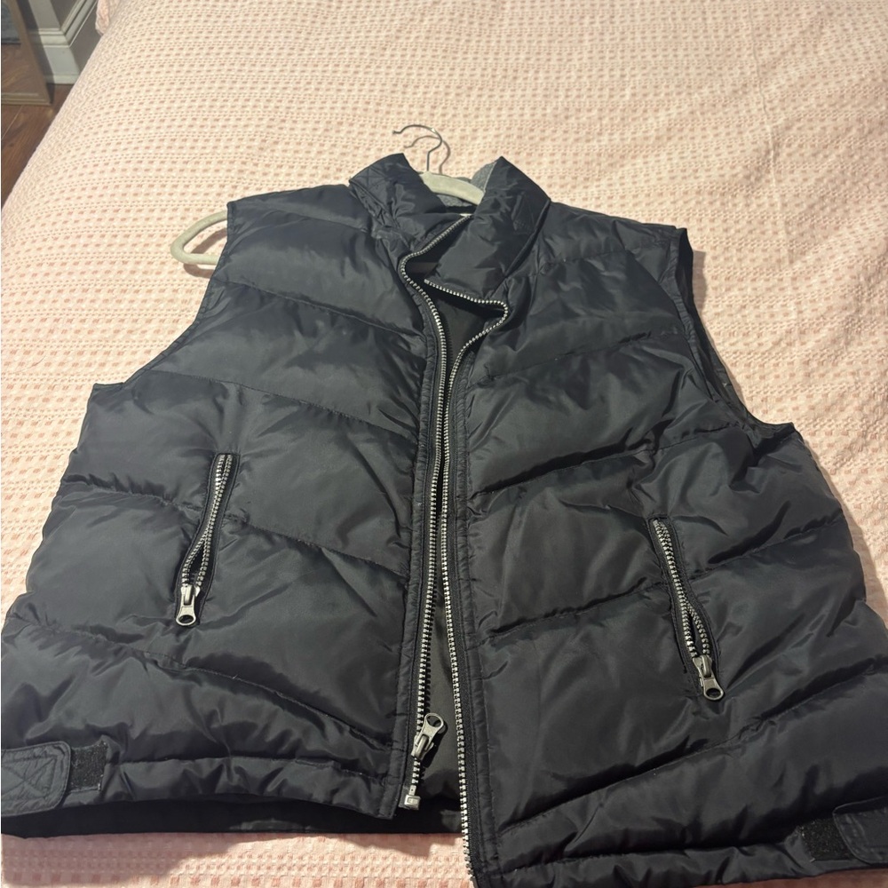 New York & Company Gray and Black Puffer Vest